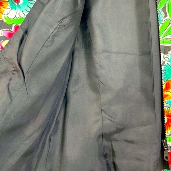 Anthracite - Bright Bold Floral Zip Up Shoulder Pad Blazer Size 4 - Picture 9 of 14